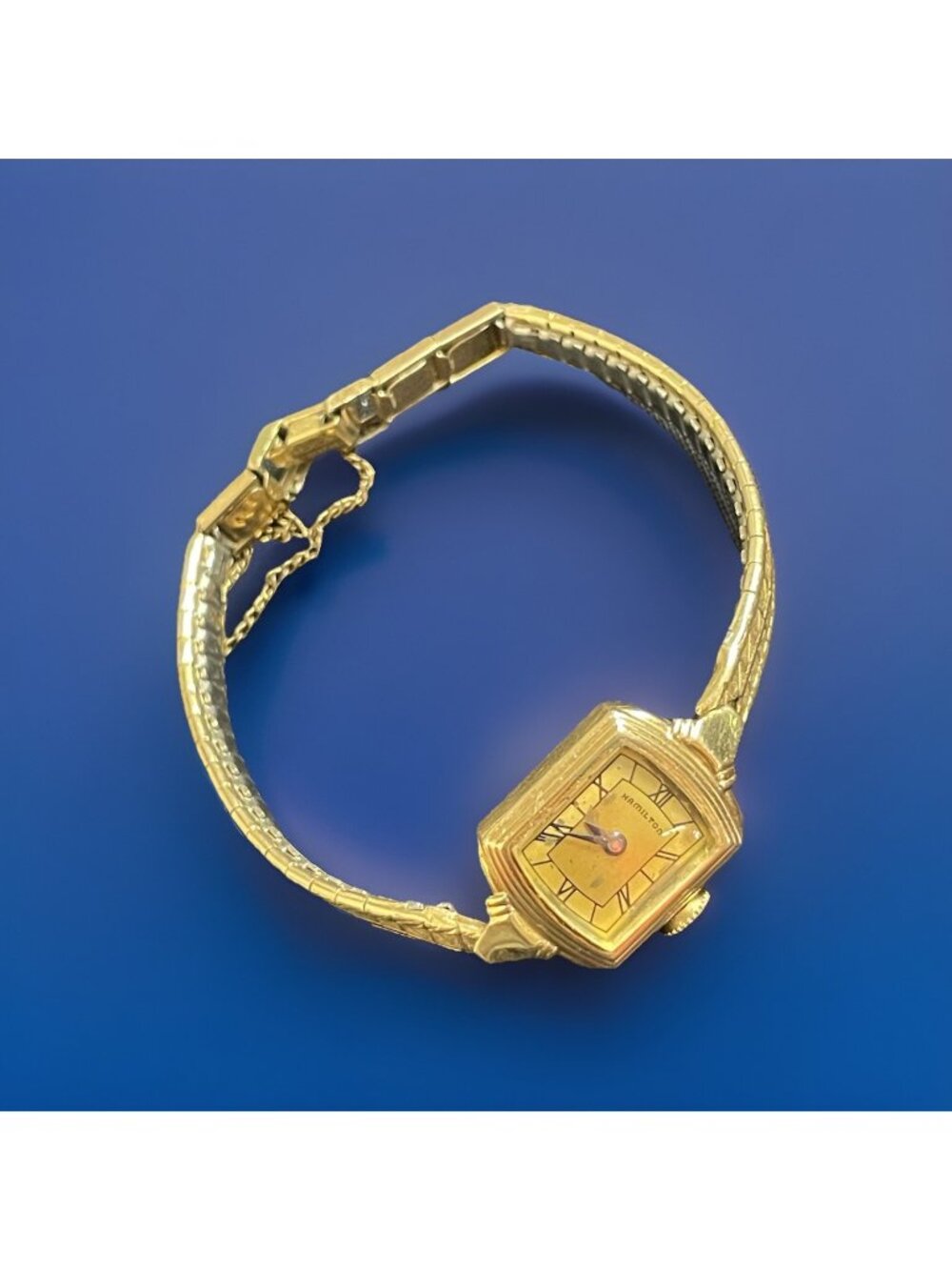 Vtg Hamilton Watch Gold Filled 1/20th 10k GF Band 14k GF Case 17 Jewel Works